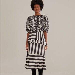 Farm Rio Stripe skirt small NEW with tags